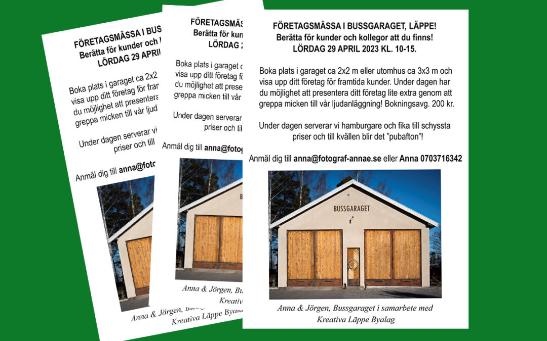 Anmäl dig till Företagsmässan i Läppe 29 april